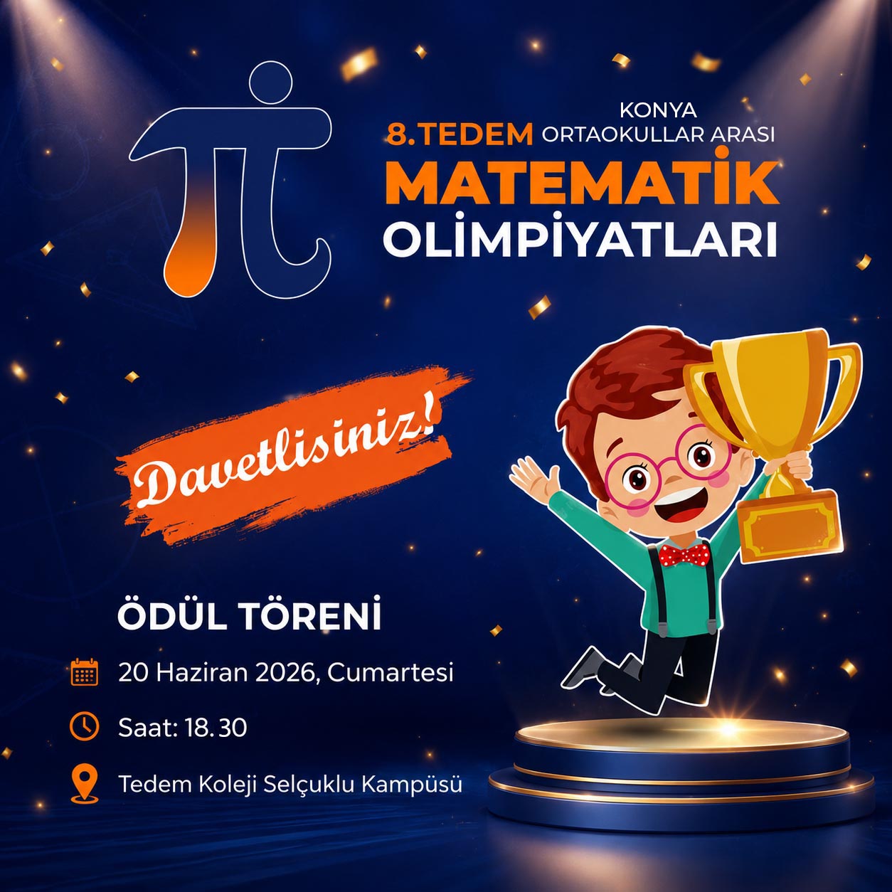 KONYA ORTAOKULLAR ARASI 8. TEDEM MATEMATİK OLİMPİYATI KAZANANLAR